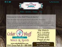 Tablet Screenshot of cedarbluffwines.com